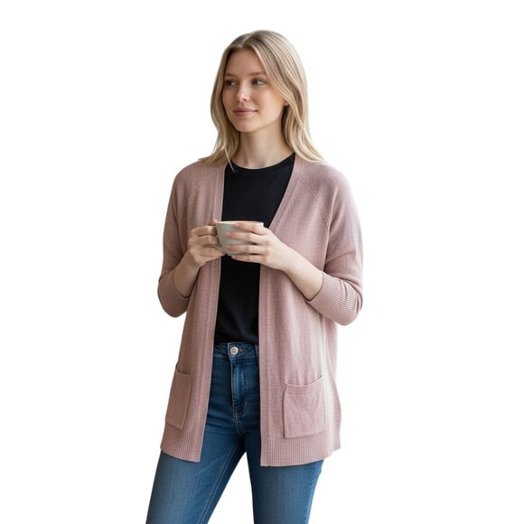 Active USA cardigan sweater open front size S Peach long sleeve soft - Picture 1 of 7